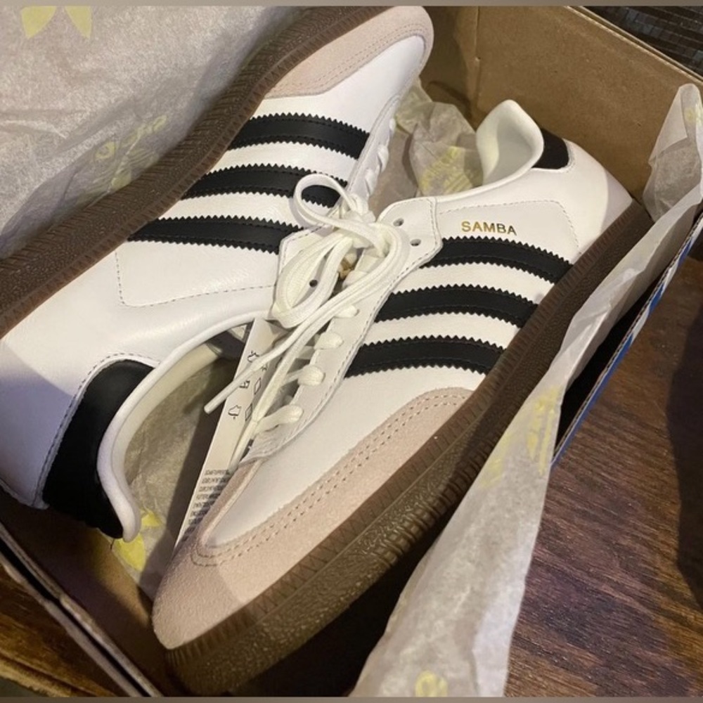 White/Gray/Black Adidas Samba OG J
